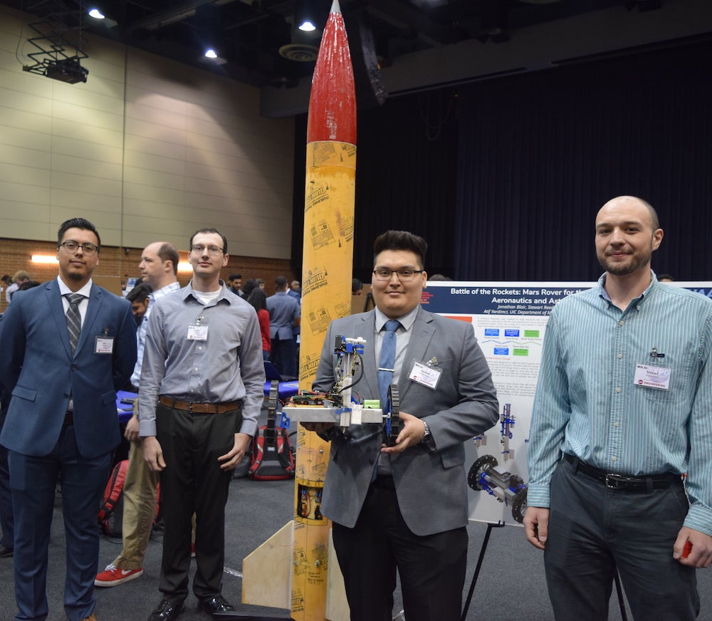 Expo 2019 seniors with rocket project