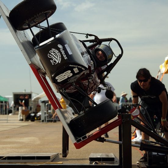 UIC motorsports student at Formula car competition