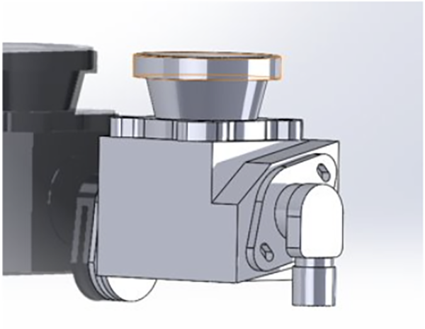 CAD drawing of a new throttle body for UIC’s SAE Formula team