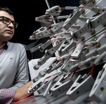 Professor Reza Shahbazian-Yassar, of mechanical and industrial engineering at UIC, and his team of researchers who are developing lithium batteries that will make electric vehicles safer, more efficient, and able to travel for longer distances between charges. 