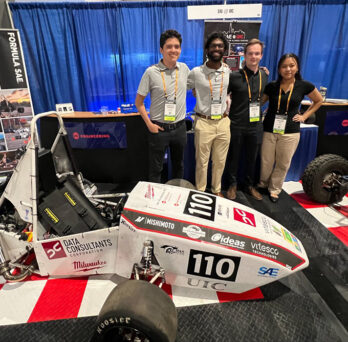 UIC’s student chapter of the Society of Automotive Engineers (SAE) were invited to Schaumburg, Illinois, to participate in SAE International’s COMVEC, 