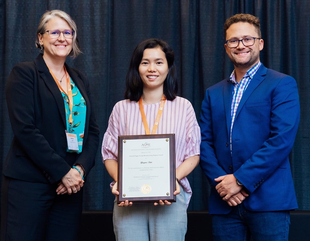 MIE Associate Professor Yayue Pan was recently awarded the Chao and Trigger Young Manufacturing Engineer Award from the ASME Manufacturing Engineering Division