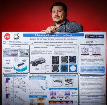 UIC PHD student Chris Carducci wins Best Poster Award at ASME conference for ice adhesion research.JPG 